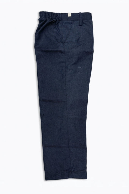 Navy blue pants on a white background